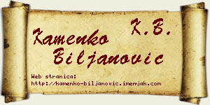 Kamenko Biljanović vizit kartica